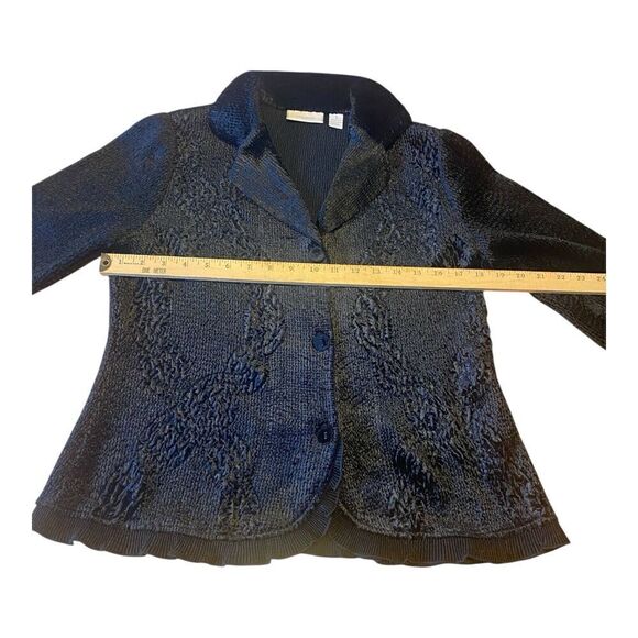 Chico’s Black Button Cropped Dressy lined Jacket Sz 1 (S) - Picture 5 of 9